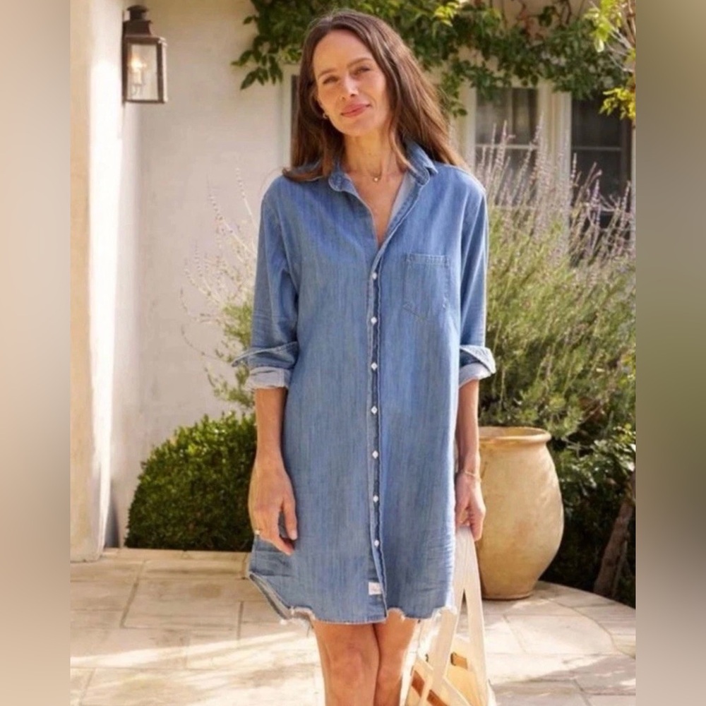 Frank & Eileen Mary Cotton Denim Shirtdress sz L